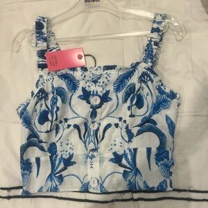 Blue Floral Women's Top